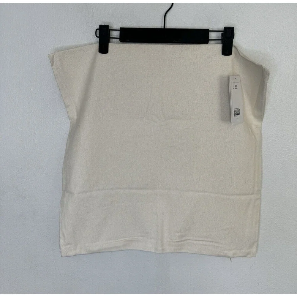 H&M‎ Home Cream Pillow Cover 20x20 Recycled Cotton Neutral Pillow Case New